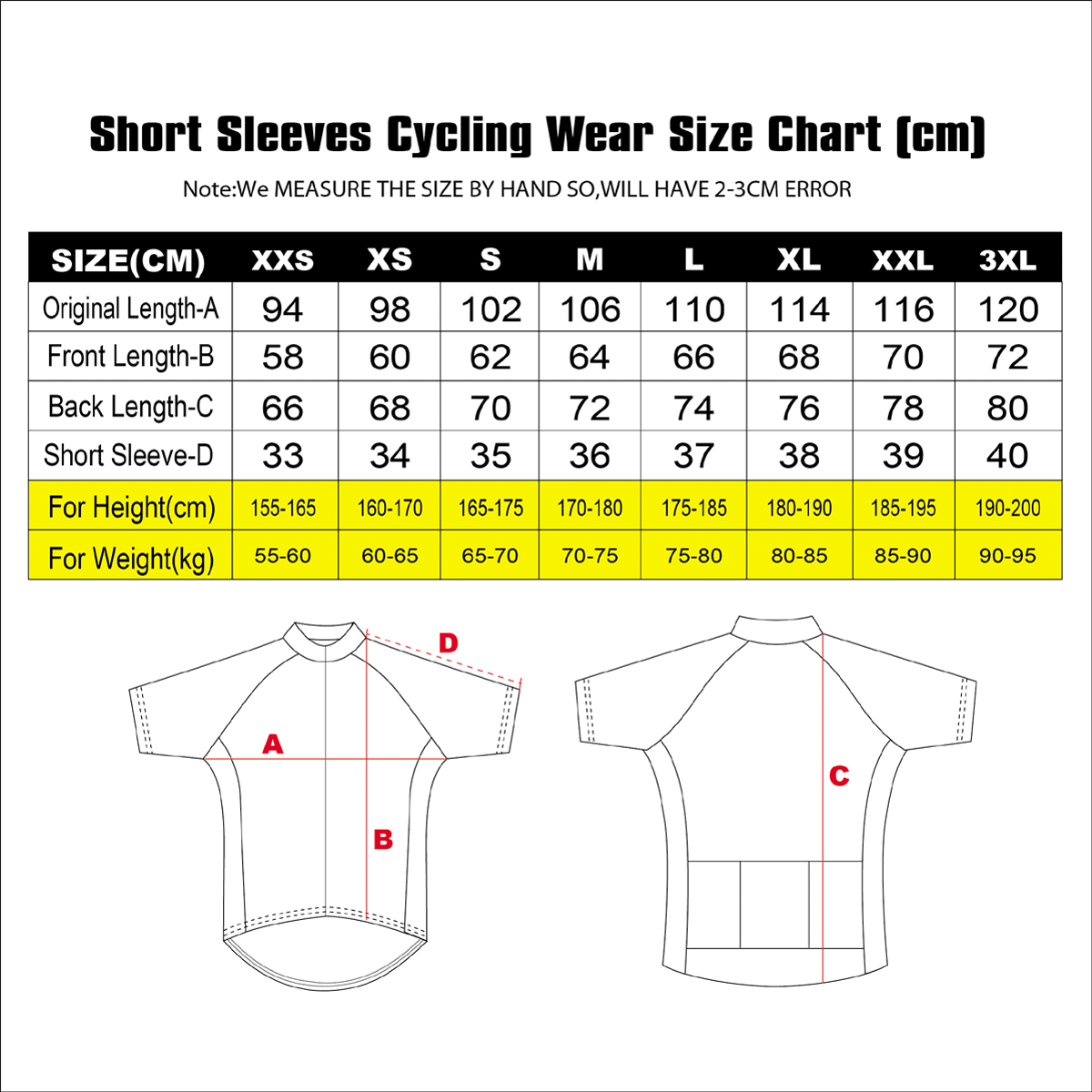 cycling jersey Size Size-m